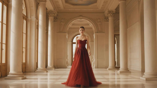 Elegant Wine Red Evening Gown - Off-Shoulder Formal Dress for Weddings & Special Occasions